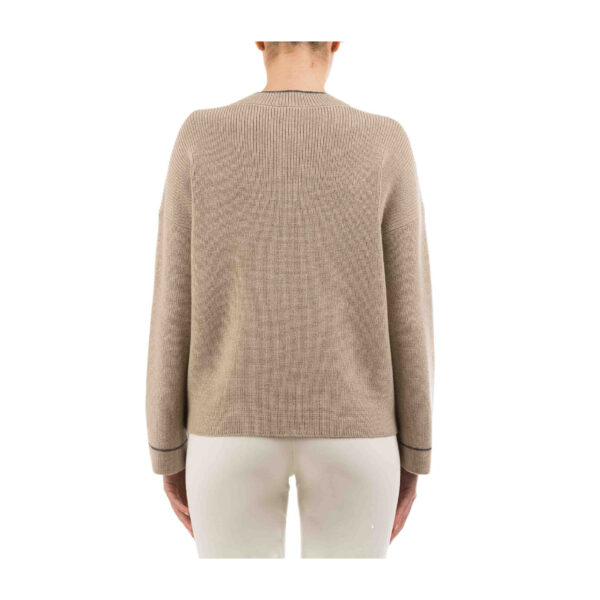 Beige V-Neck Sweater - Image 2