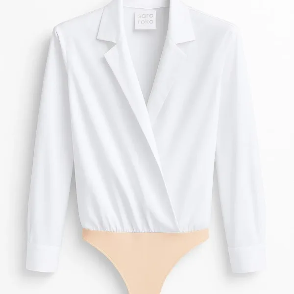 Sara Roka Cotton Wrap Bodysuit