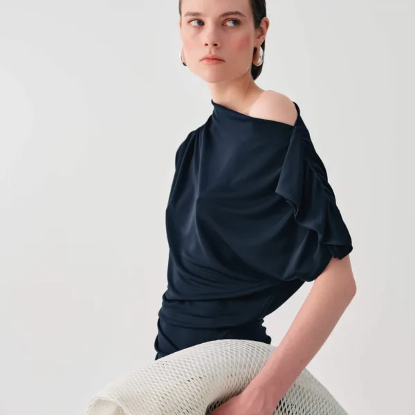 Beatrice B Jersey Top with Gathered Details