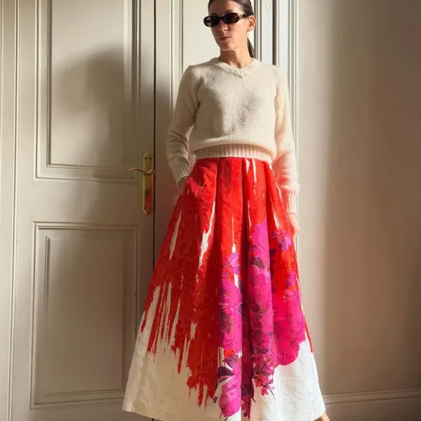 Lunatica Milano Flowers Maxi Skirt