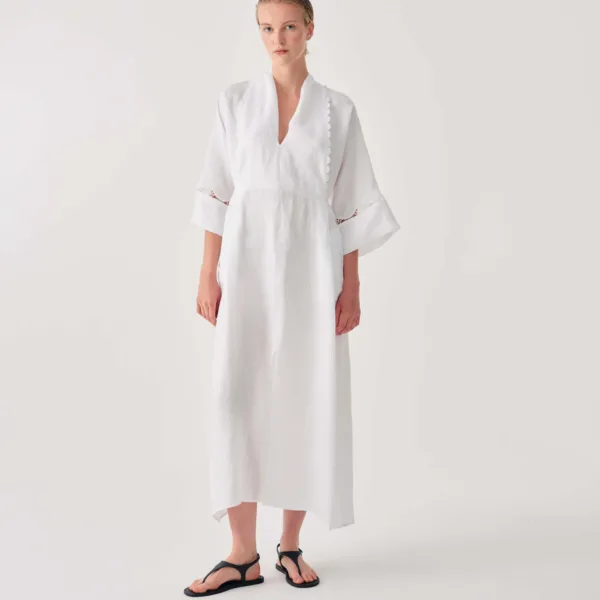 BeatriceB LONG LINEN DRESS WITH LACE