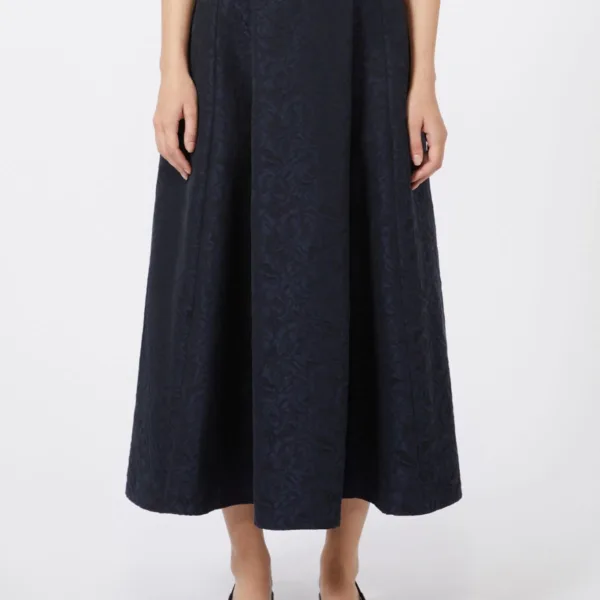 Max Mara Pleated jacquard skirt - Midnightblue
