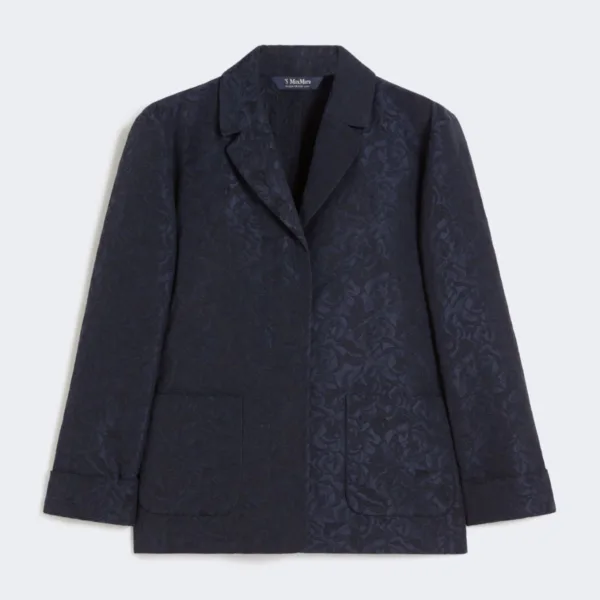 Max Mara Single-breasted jacquard floral jacket - Midnightblue