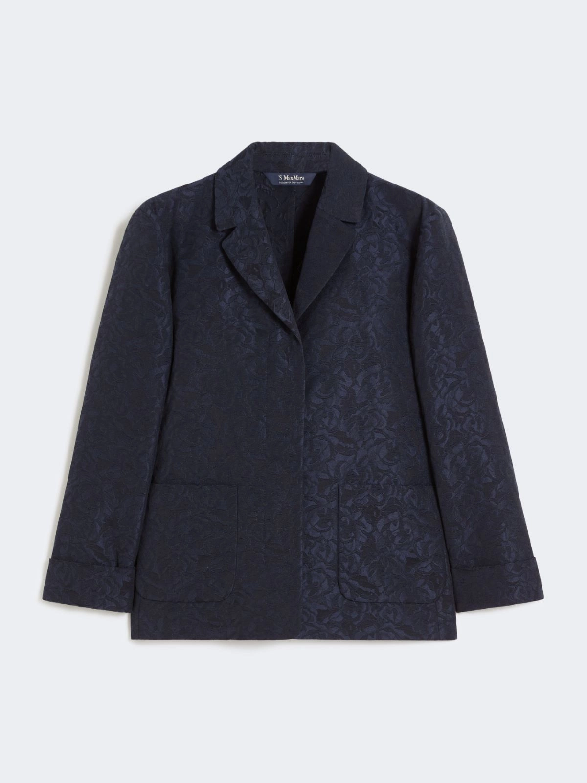 Max Mara Single-breasted jacquard floral jacket - Midnightblue