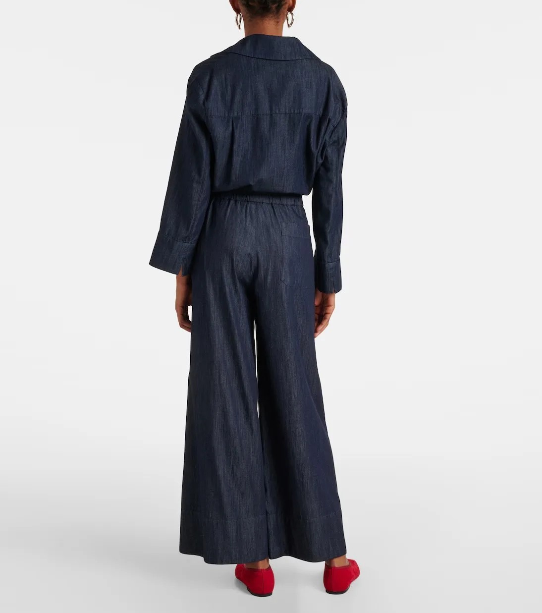Max Mara Jour cotton chambray wide-leg pants - Image 2