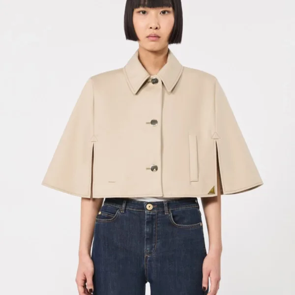 Max Mara Water-repellent cropped gabardine cape